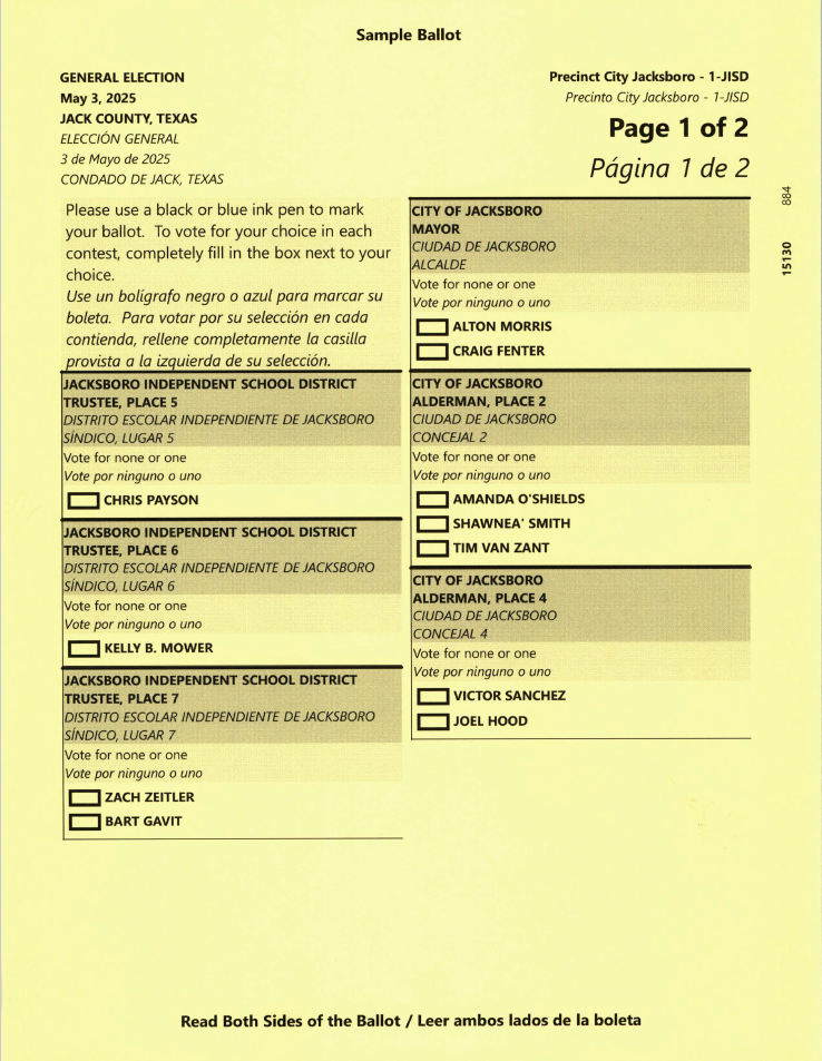 General Election Sample Ballot