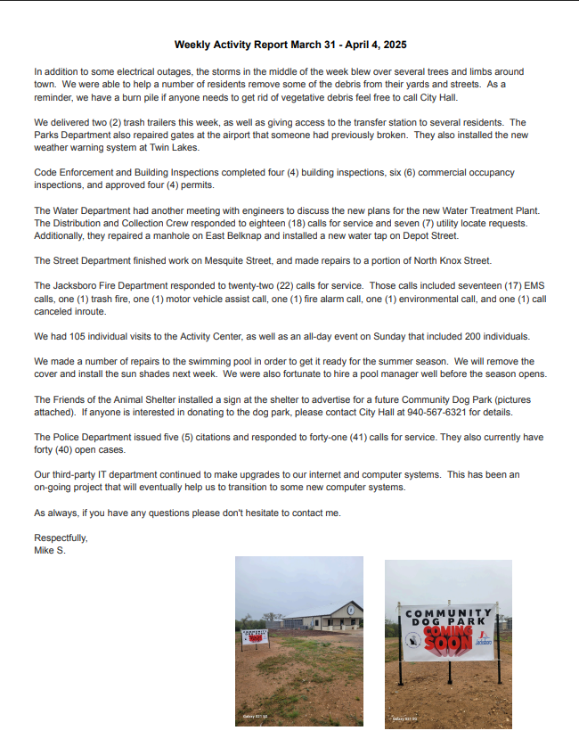 WAR March 31 - April 4, 2025